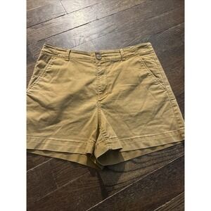 LOFT The Washed Twill Short 4" Womens Size 6 Beige Cotton Spandex Casual